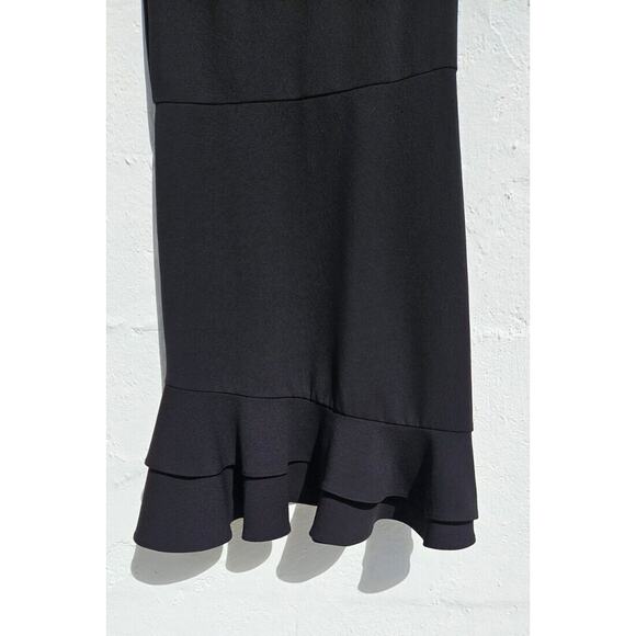 Betsey Johnson Womens Dress 2 Black Ruffle Layer Hem Flutter Sleeve Stretch Mini - Picture 5 of 11